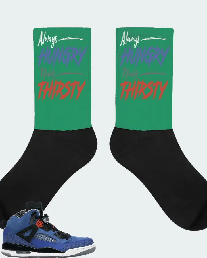 Jordan Spizike Sneaker Matching Kelly Green Socks - Always HUNGRY Never THIRSTY