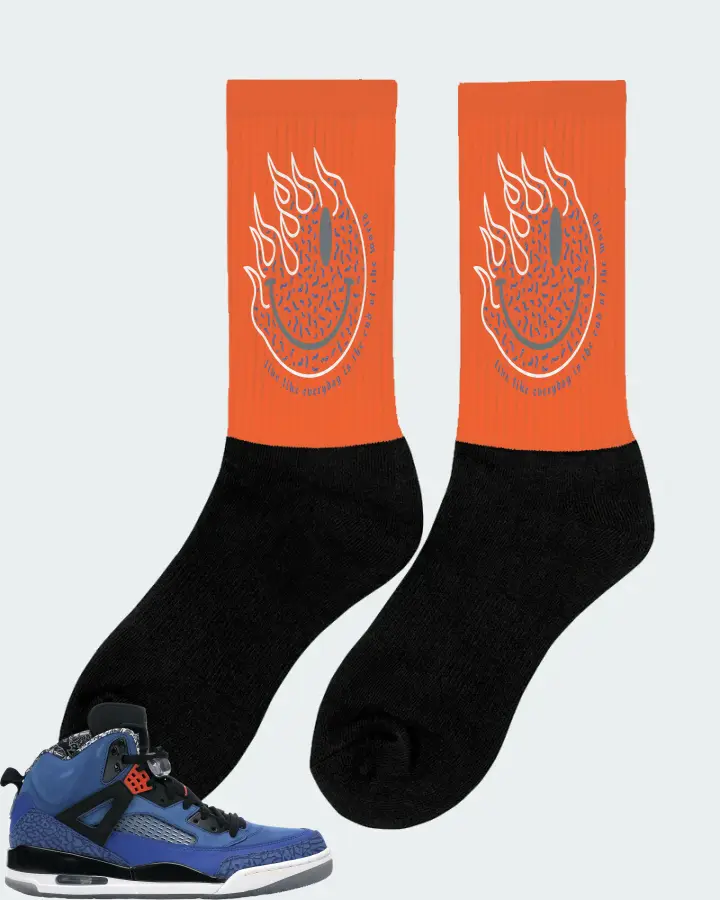 Jordan Spizike Sneaker Matching Orange Socks (Keep Smiling) - View 3