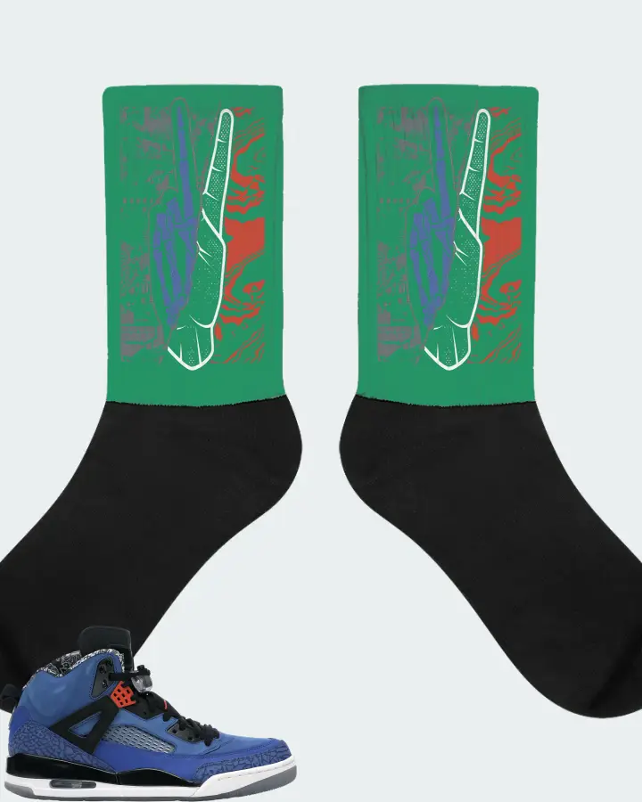 Jordan Spizike Sneaker Matching Kelly Green Socks - Peace of mind