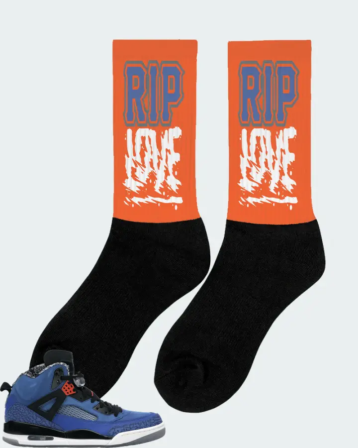 Jordan Spizike Sneaker Matching Orange Socks (RIP Love) - View 3