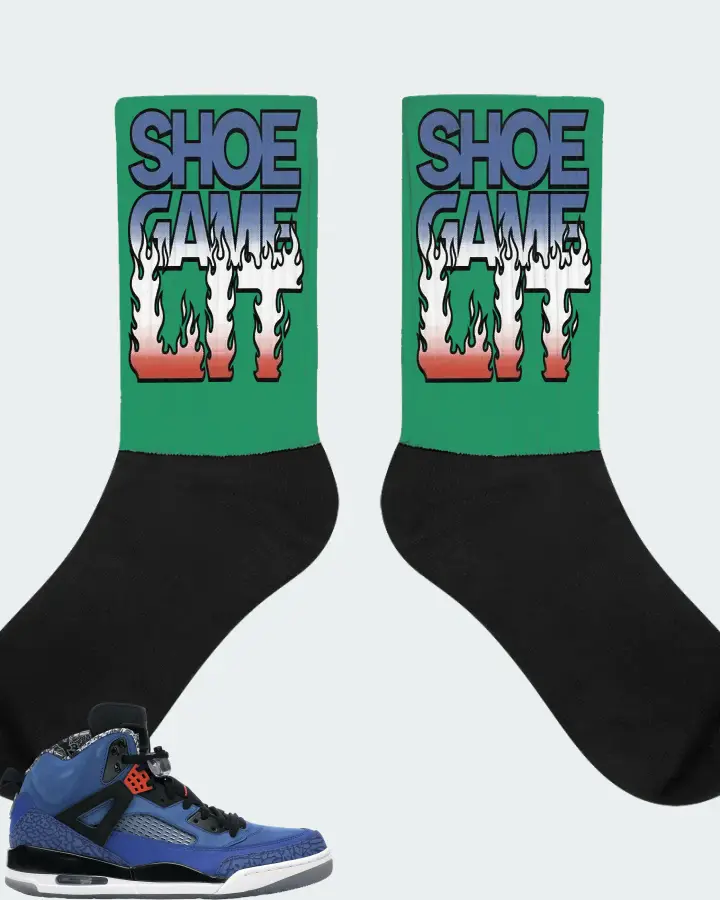 Jordan Spizike Sneaker Matching Kelly Green Socks - Shoe Game Lit Refreshed