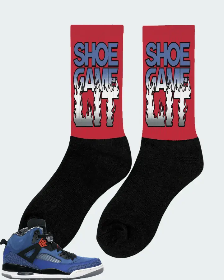 Jordan Spizike Sneaker Matching Red Socks (Shoe Game Lit Refreshed) - View 3
