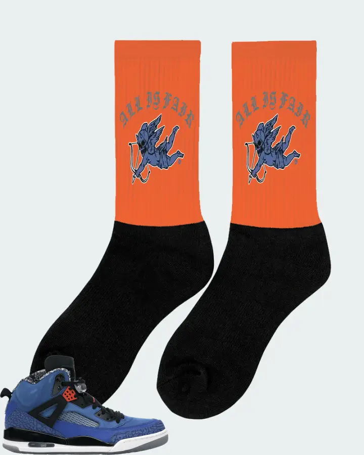 Jordan Spizike Sneaker Matching Orange Socks (All Is Fair) - View 3