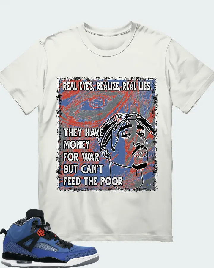 Jordan Spizike Sneaker Matching Ash T-Shirt - TUPAC Real Eyes Realize Real Lies