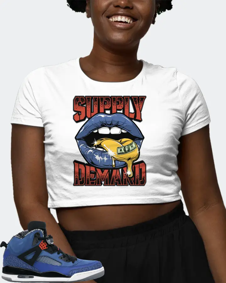 Jordan Spizike Sneaker Matching White Crop Top (Supply Demand) - View 3