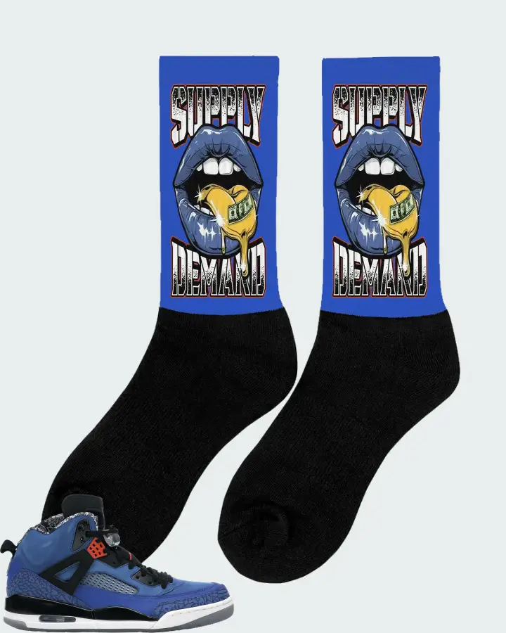 Jordan Spizike Sneaker Matching Royal Blue Socks (Supply Demand) - View 3