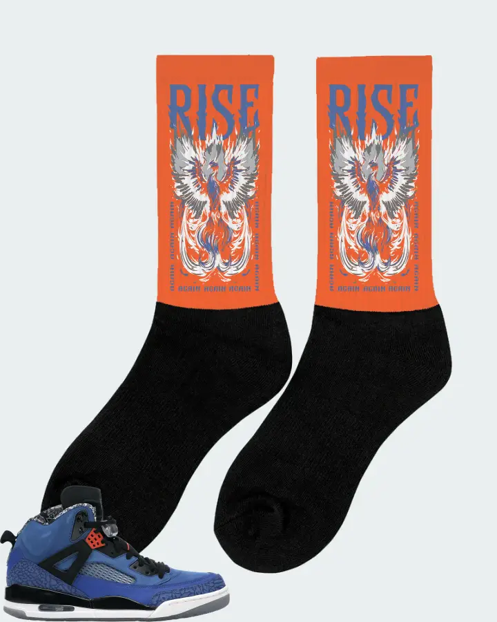 Jordan Spizike Sneaker Matching Orange Socks (RISE) - View 3