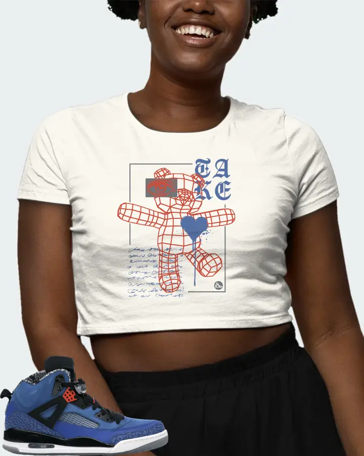 Jordan Spizike Sneaker Matching Ecru White Crop Top (TAKE) - View 3
