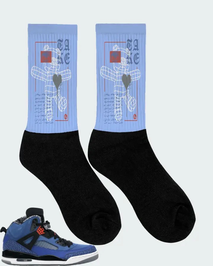 Jordan Spizike Sneaker Matching Carolina Blue Socks (TAKE) - View 2