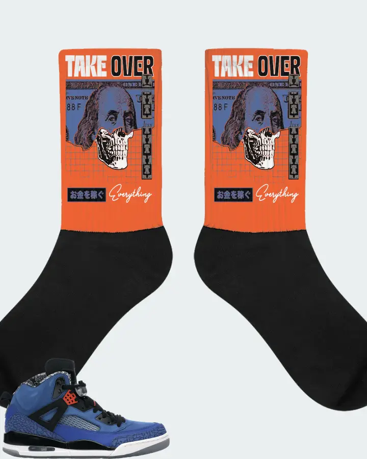 Jordan Spizike Sneaker Matching Orange Socks - Take Over