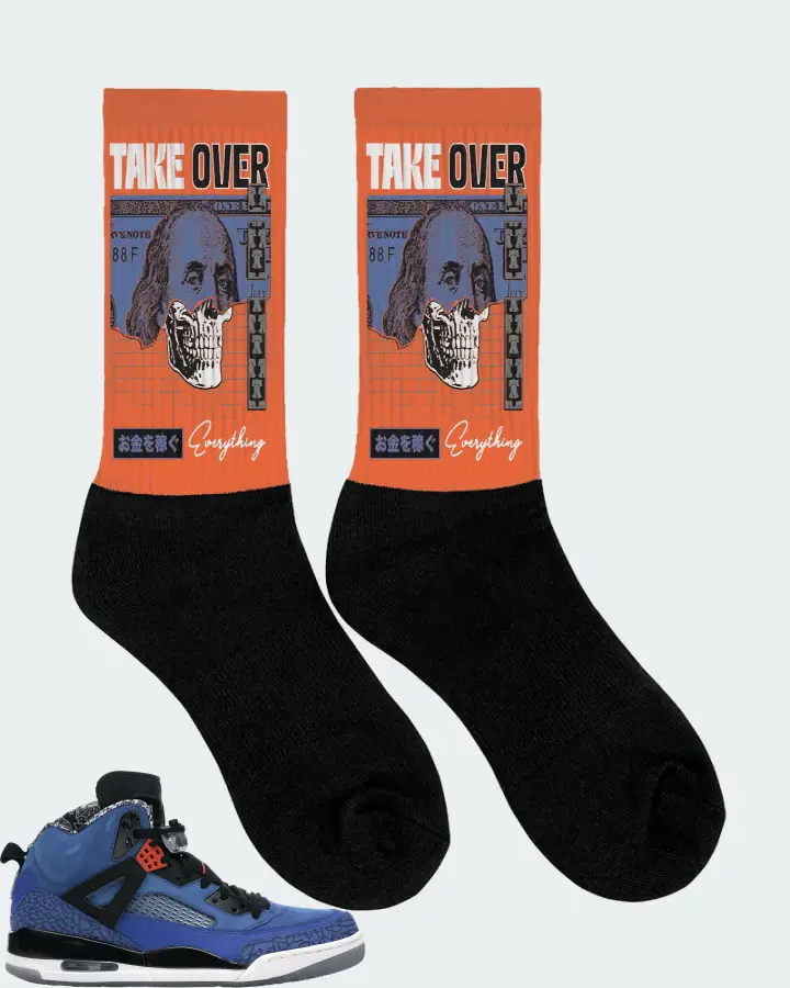 Jordan Spizike Sneaker Matching Orange Socks (Take Over) - View 2