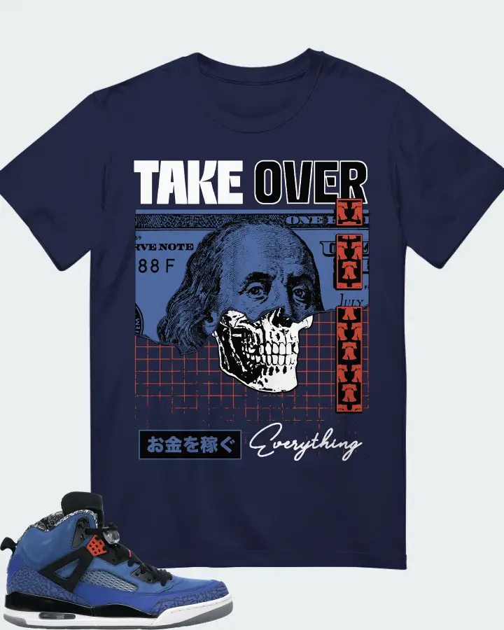 Jordan Spizike Sneaker Matching Navy Gildan T-Shirt - Take Over