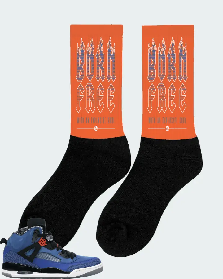 Jordan Spizike Sneaker Matching Orange Socks (Born Free) - View 3
