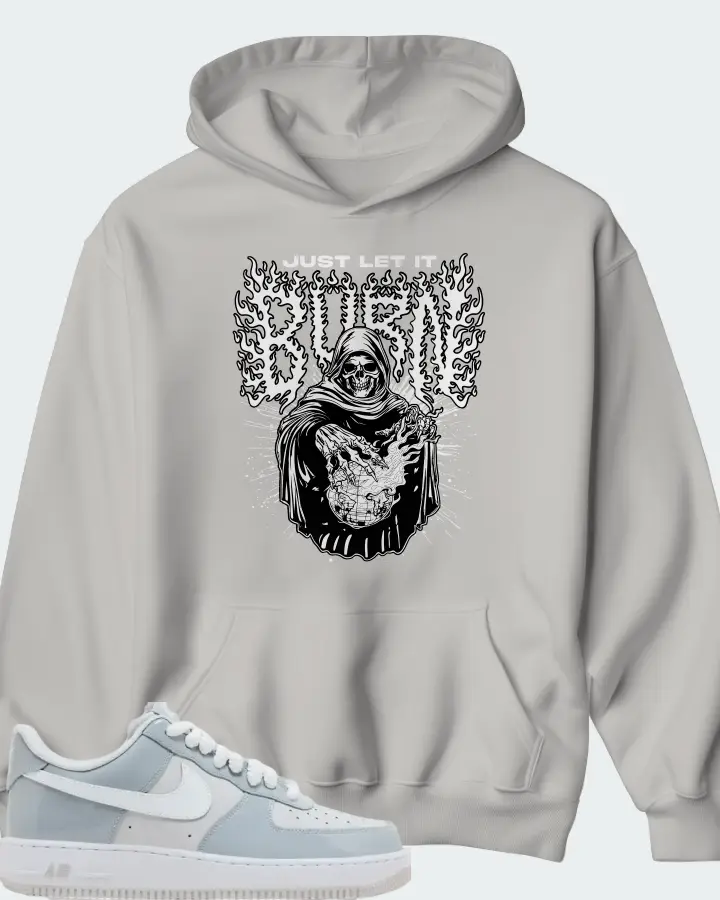 Nike Air Force 1 '07 LV8 Wolf Grey Patent Matching Hoodie