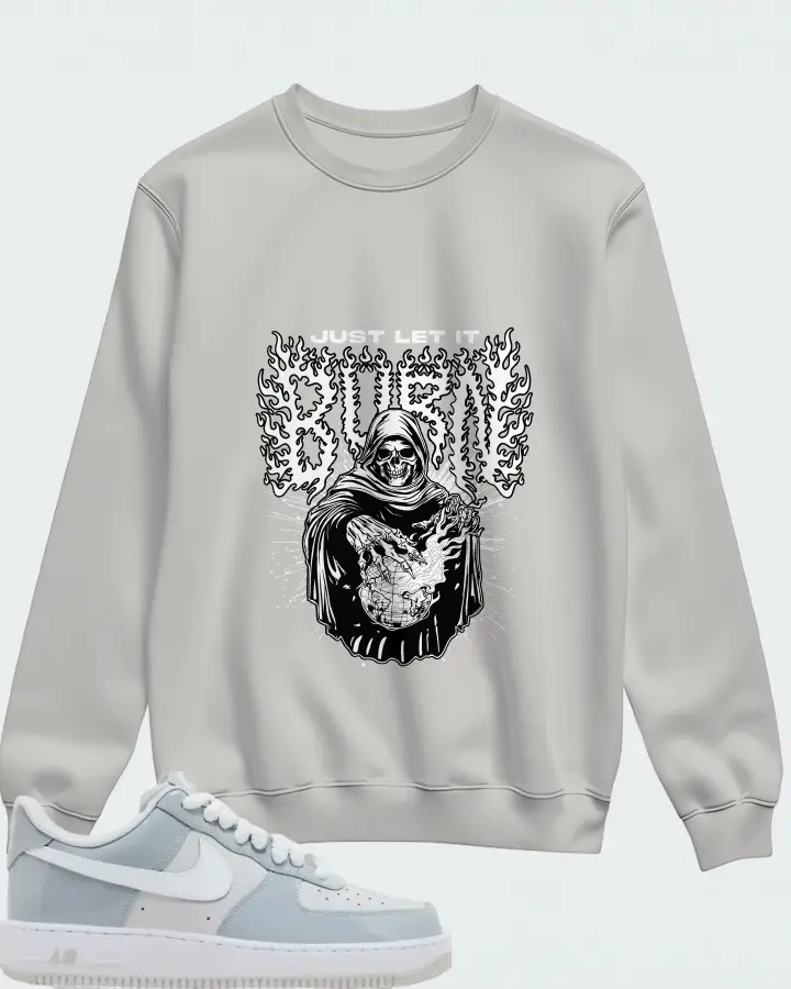 Nike Air Force 1 '07 LV8 Wolf Grey Patent Matching Sweatshirt