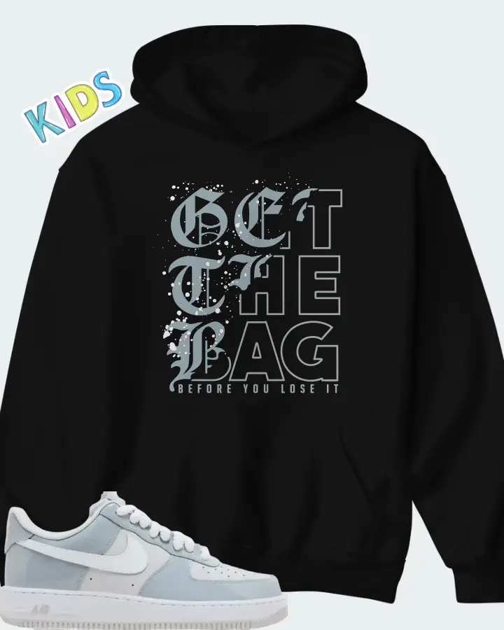 Nike Air Force 1 '07 LV8 Wolf Grey Patent Matching Kid's Hoodie