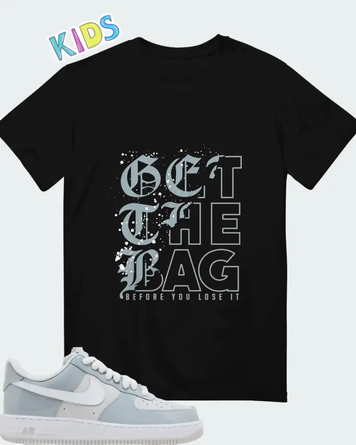 Nike Air Force 1 '07 LV8 Wolf Grey Patent Matching Kid's T-Shirt