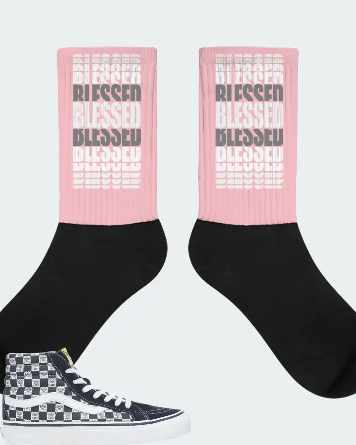 Vans Sk8-Hi Sneaker Matching Pink Socks - BLESSED Many Times
