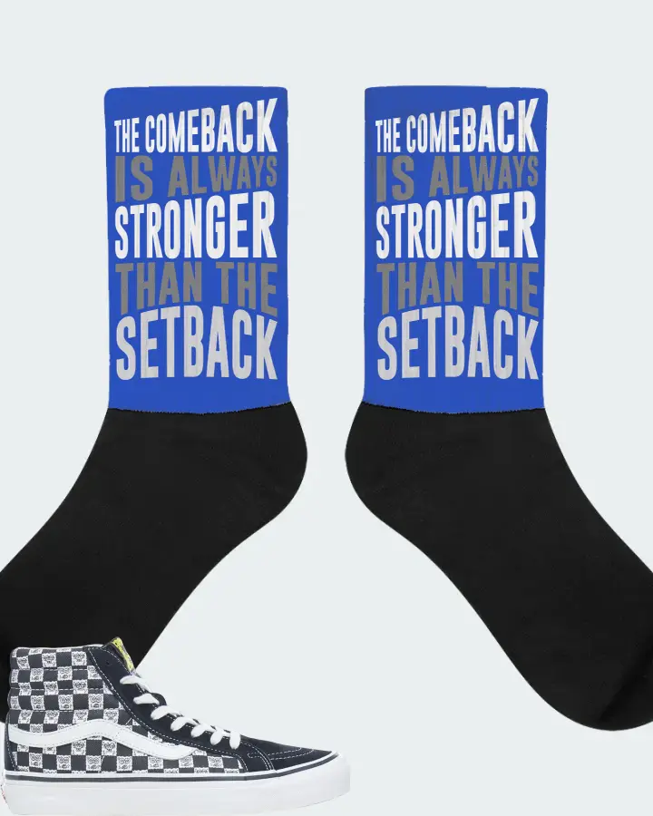 Vans Sk8-Hi Sneaker Matching Royal Blue Socks - The Comeback