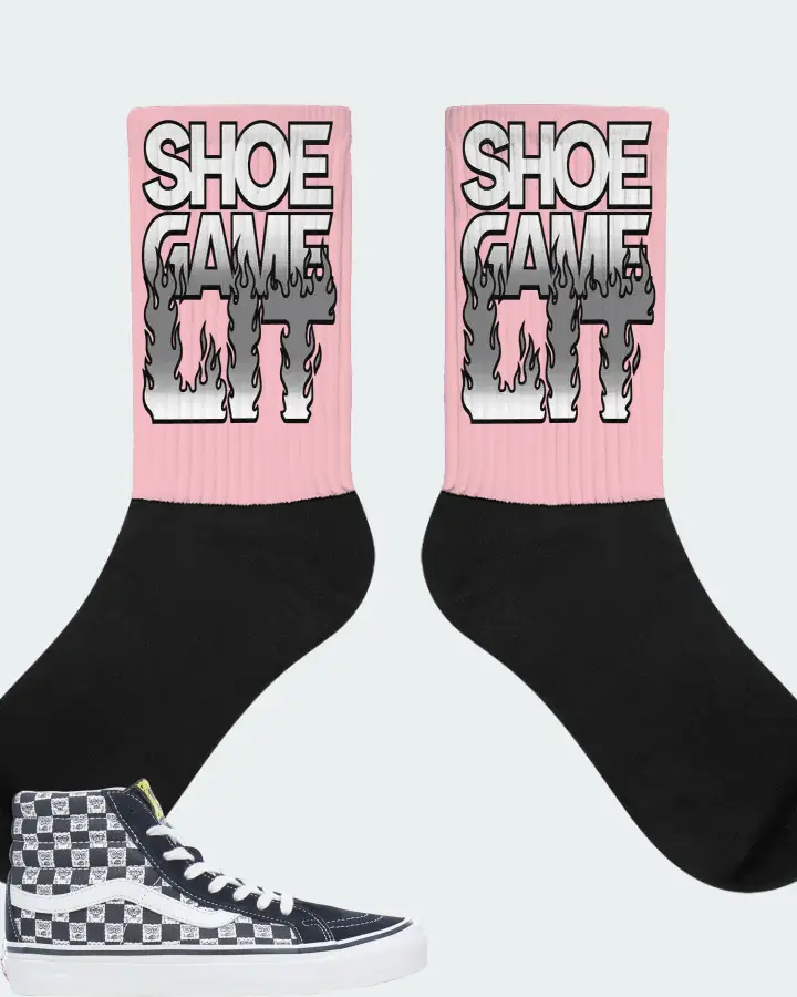 Vans Sk8-Hi Sneaker Matching Pink Socks - Shoe Game Lit Refreshed