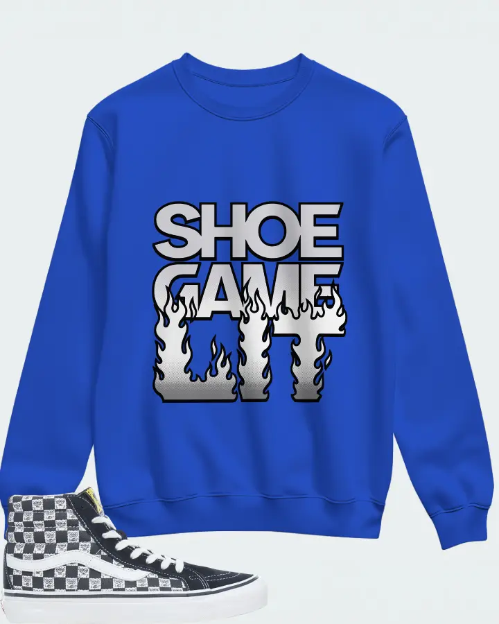 Vans Sk8-Hi Sneaker Matching Royal Blue Sweatshirt - Shoe Game Lit Refreshed