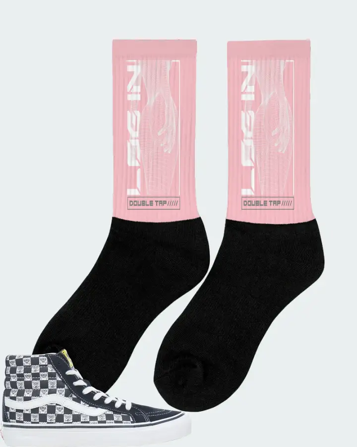 Vans Sk8-Hi Sneaker Matching Pink Socks (LOGIN) - View 3