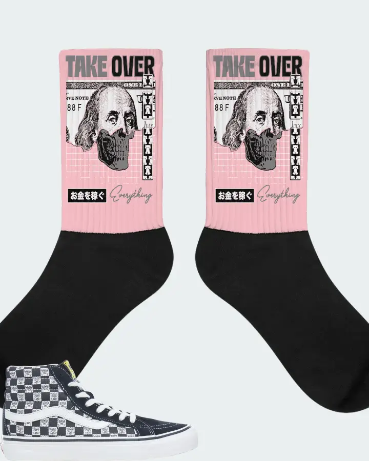 Vans Sk8-Hi Sneaker Matching Pink Socks - Take Over