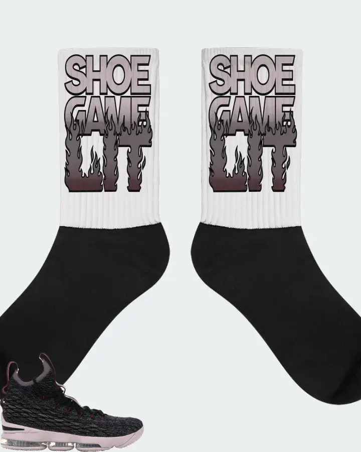 Nike LeBron 15 Sneaker Matching White Socks - Shoe Game Lit Refreshed