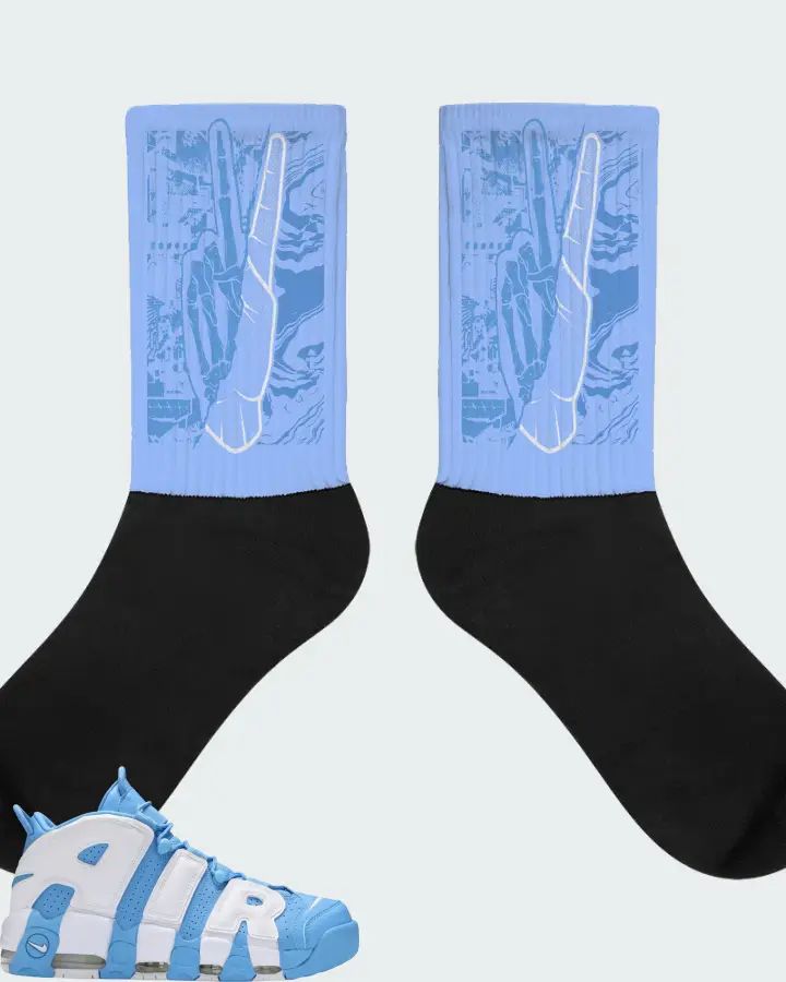 Nike Air More Uptempo University Blue Matching Socks
