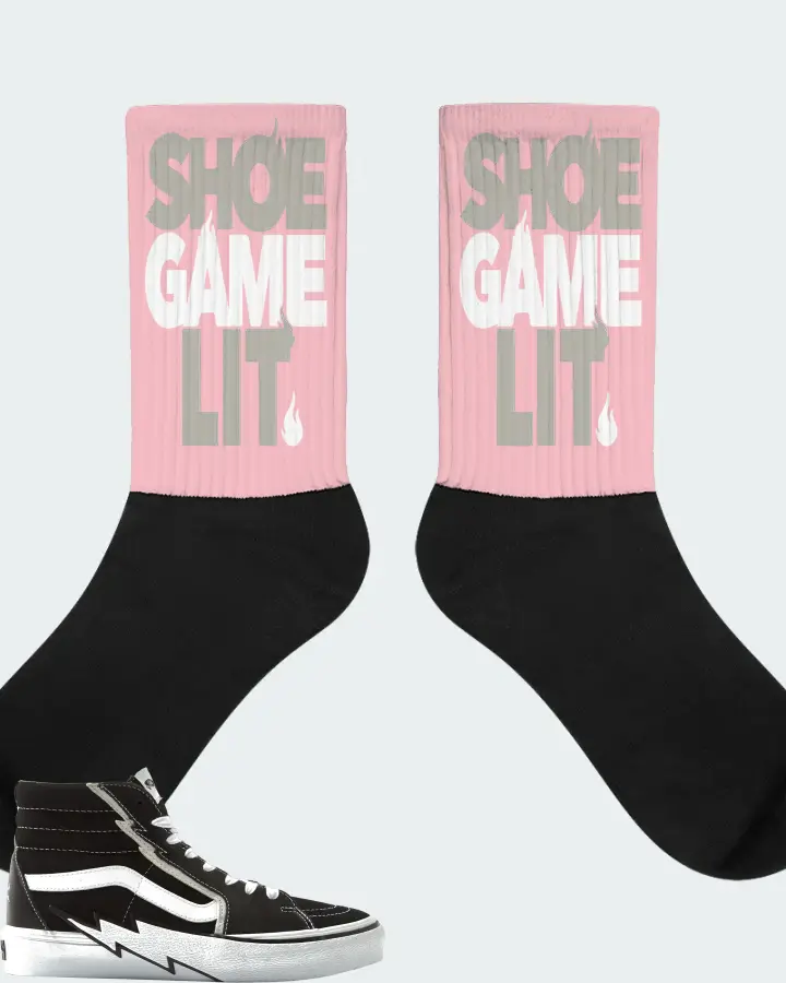 Vans Vault Sk8 Hi Bolt LX Sneaker Matching Pink Socks - Shoe Game Lit Classic