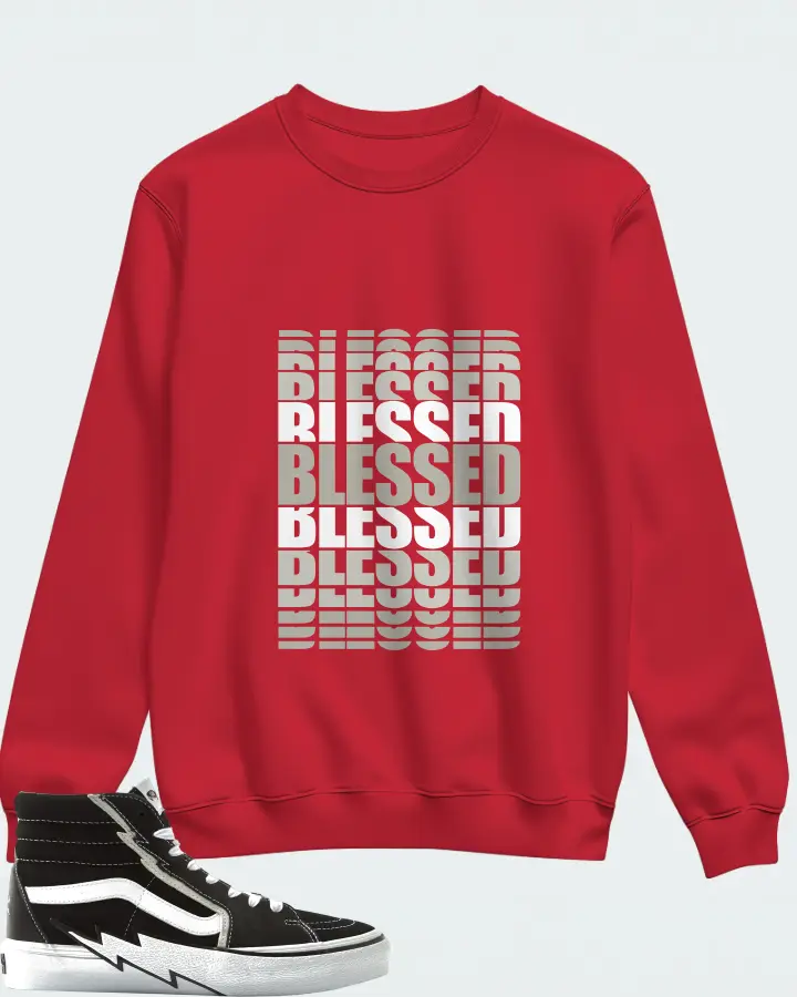 Vans Vault Sk8 Hi Bolt LX Sneaker Matching Red Sweatshirt - BLESSED Many Times