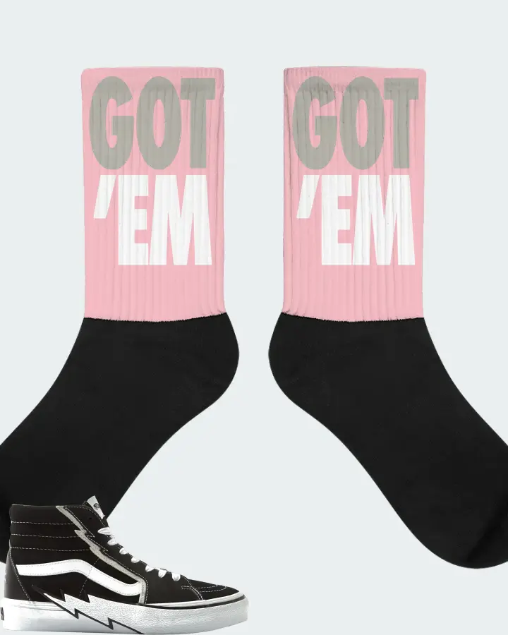 Vans Vault Sk8 Hi Bolt LX Sneaker Matching Pink Socks - Got Em