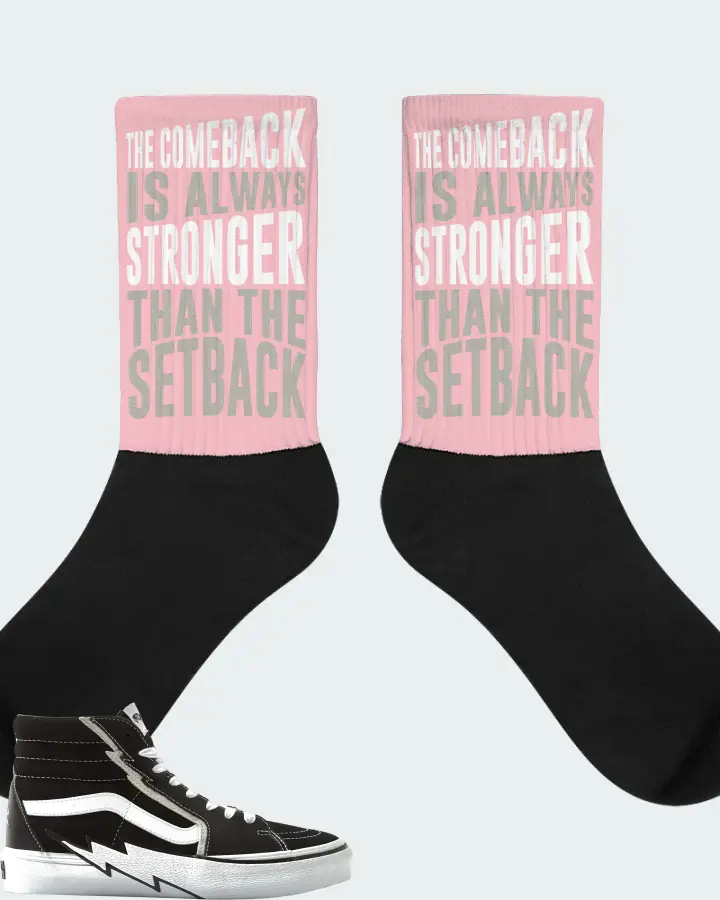 Vans Vault Sk8 Hi Bolt LX Sneaker Matching Pink Socks - The Comeback