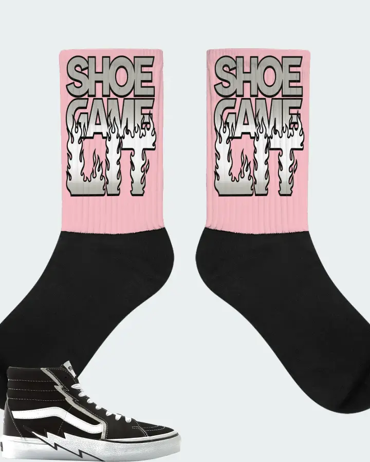 Vans Vault Sk8 Hi Bolt LX Sneaker Matching Pink Socks - Shoe Game Lit Refreshed