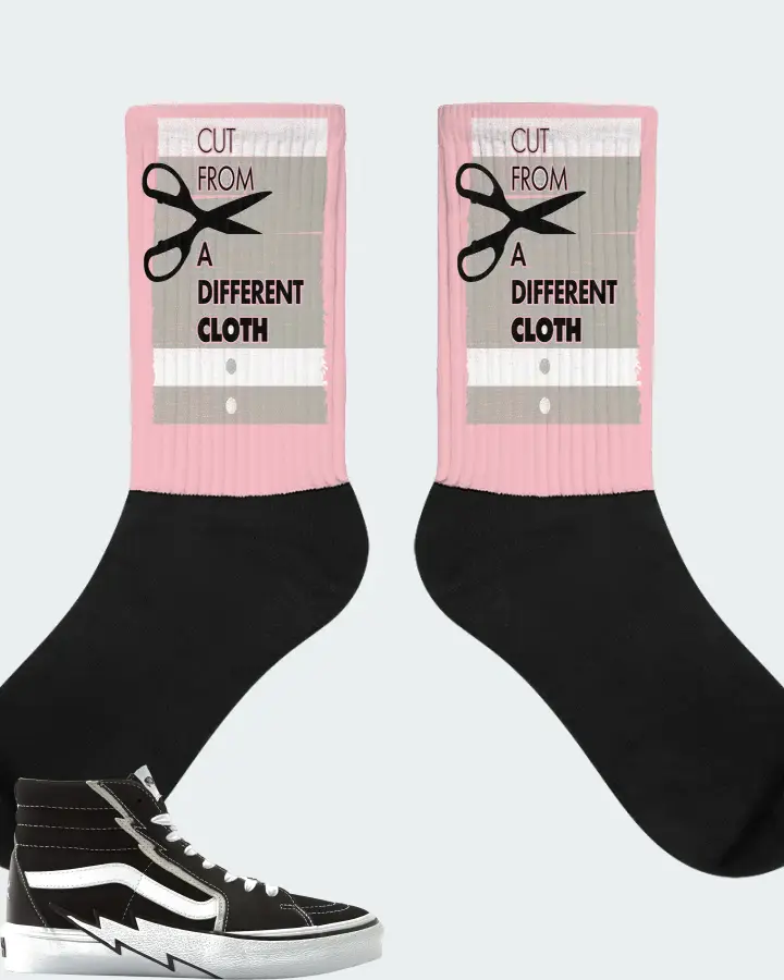 Vans Vault Sk8 Hi Bolt LX Sneaker Matching Pink Socks - Cut From a Different Cloth
