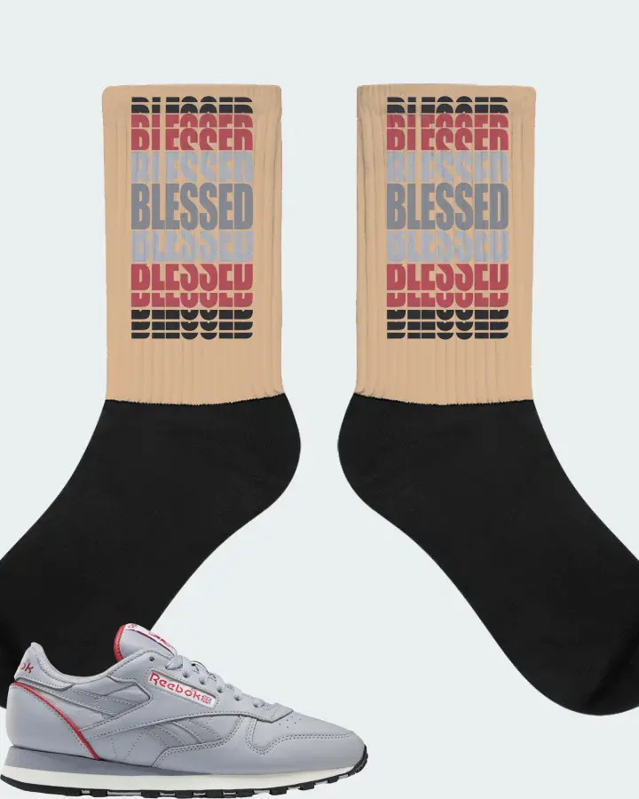 Reebok Classic Leather Sneaker Matching Cream Socks - BLESSED Many Times
