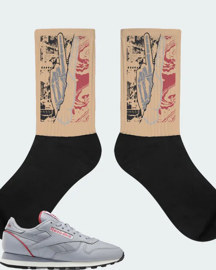 Reebok Classic Leather Sneaker Matching Cream Socks - Peace of mind