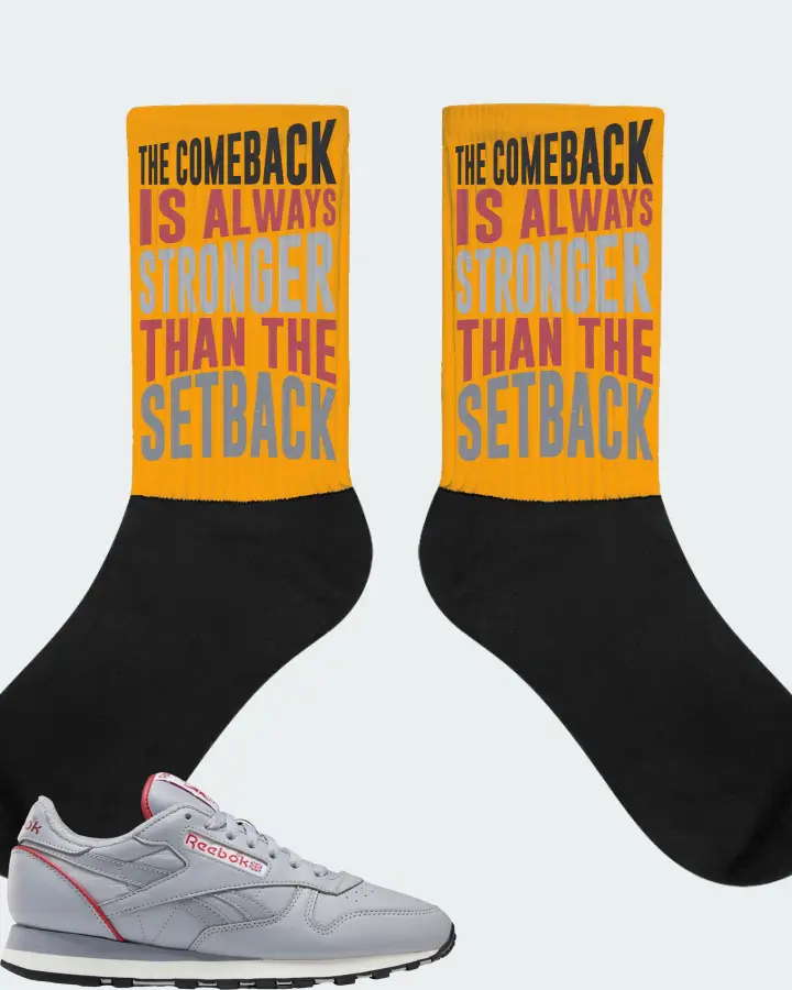Reebok Classic Leather Sneaker Matching Gold Socks - The Comeback