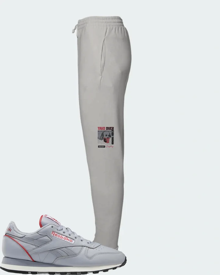 Reebok Classic Leather Sneaker Matching Grey Joggers - Take Over