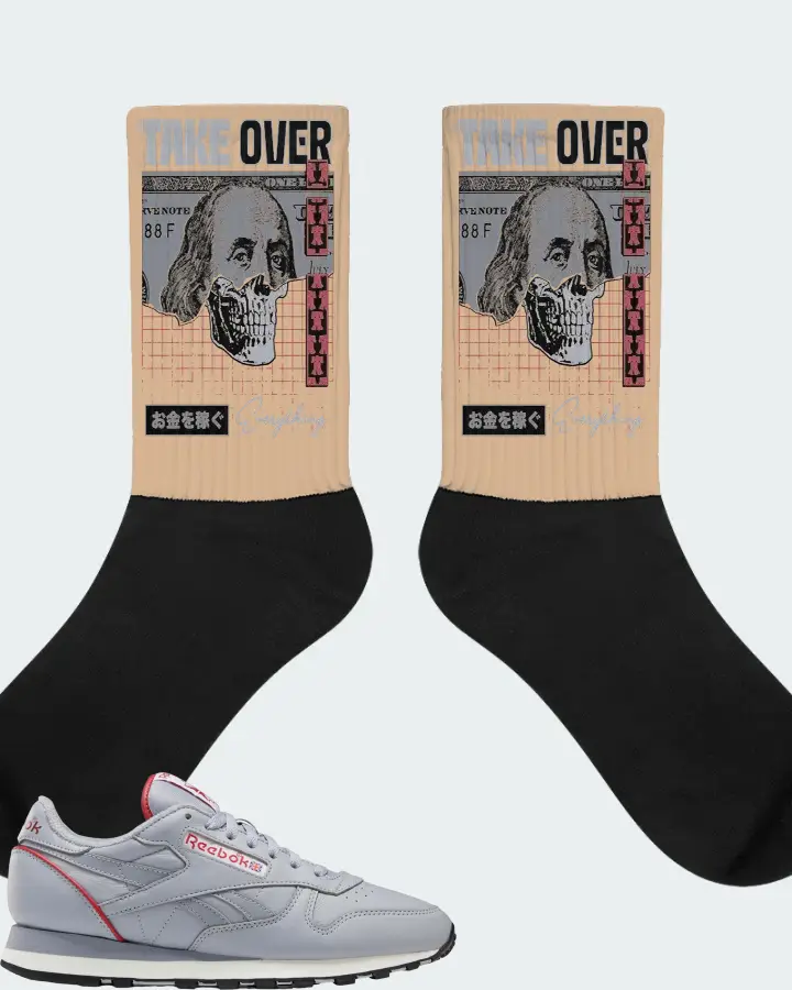 Reebok Classic Leather Sneaker Matching Cream Socks - Take Over