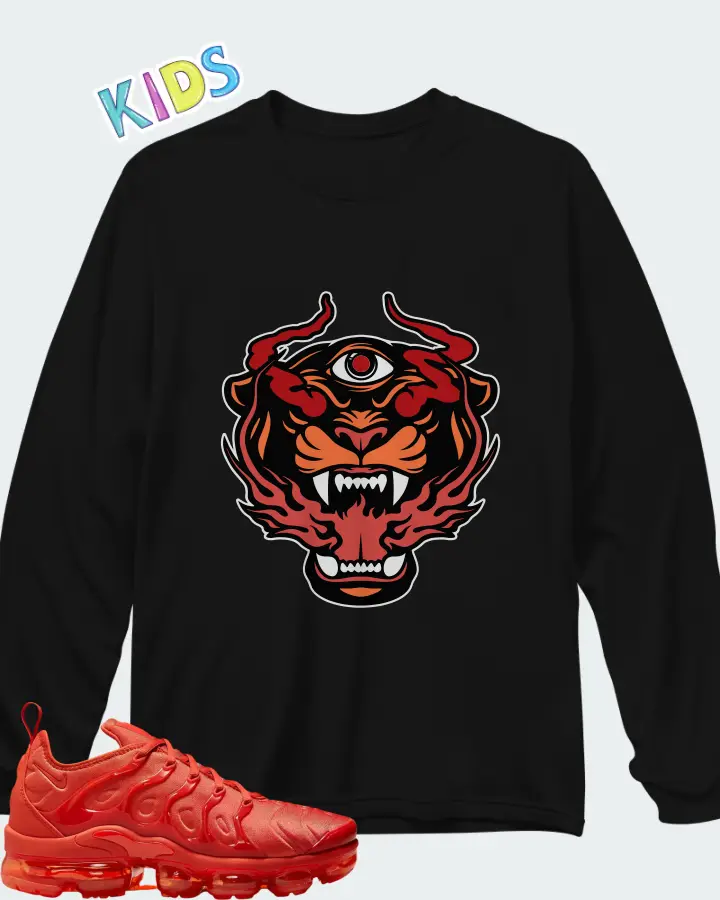 Nike Air VaporMax Plus Triple Orange (Women's) Matching Kid's Long Sleeve T-Shirt