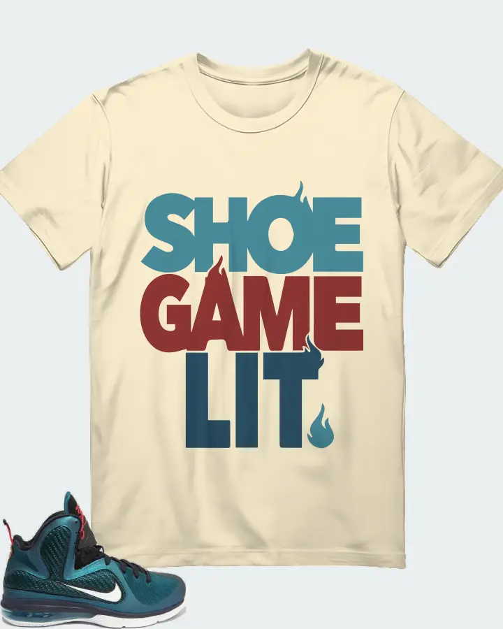 Nike LeBron 9 Sneaker Matching Natural T-Shirt - Shoe Game Lit Classic