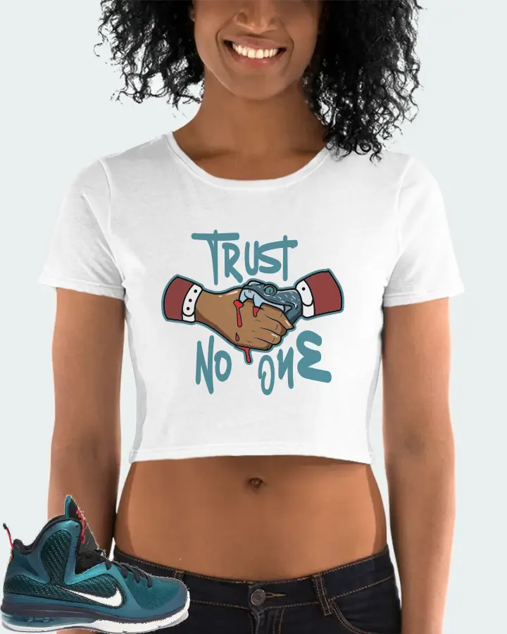 Nike LeBron 9 Sneaker Matching White Crop Top (Trust No One) - View 2