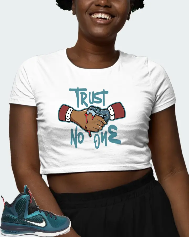 Nike LeBron 9 Sneaker Matching White Crop Top (Trust No One) - View 3