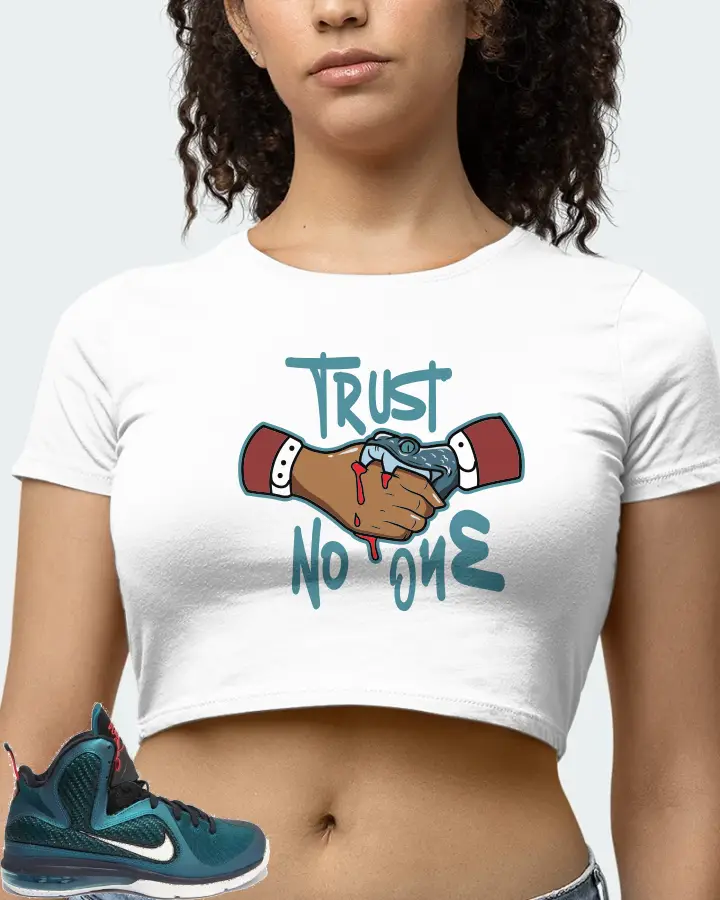 Nike LeBron 9 Sneaker Matching White Crop Top (Trust No One) - View 4