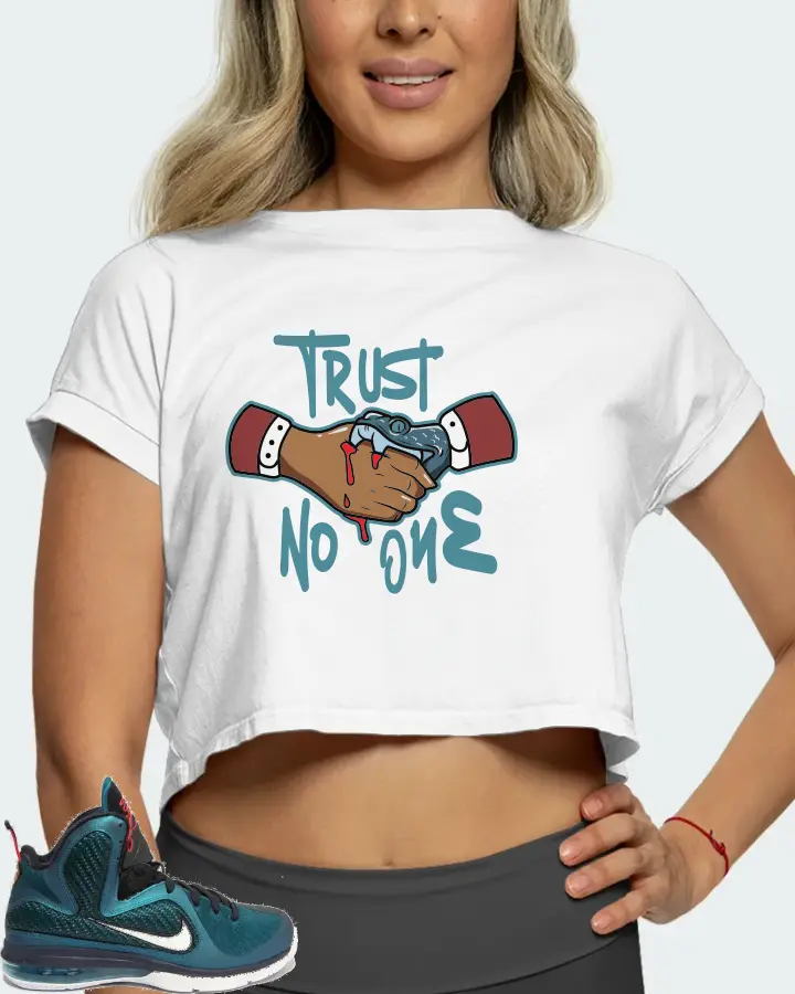 Nike LeBron 9 Sneaker Matching White Crop Top (Trust No One) - View 5