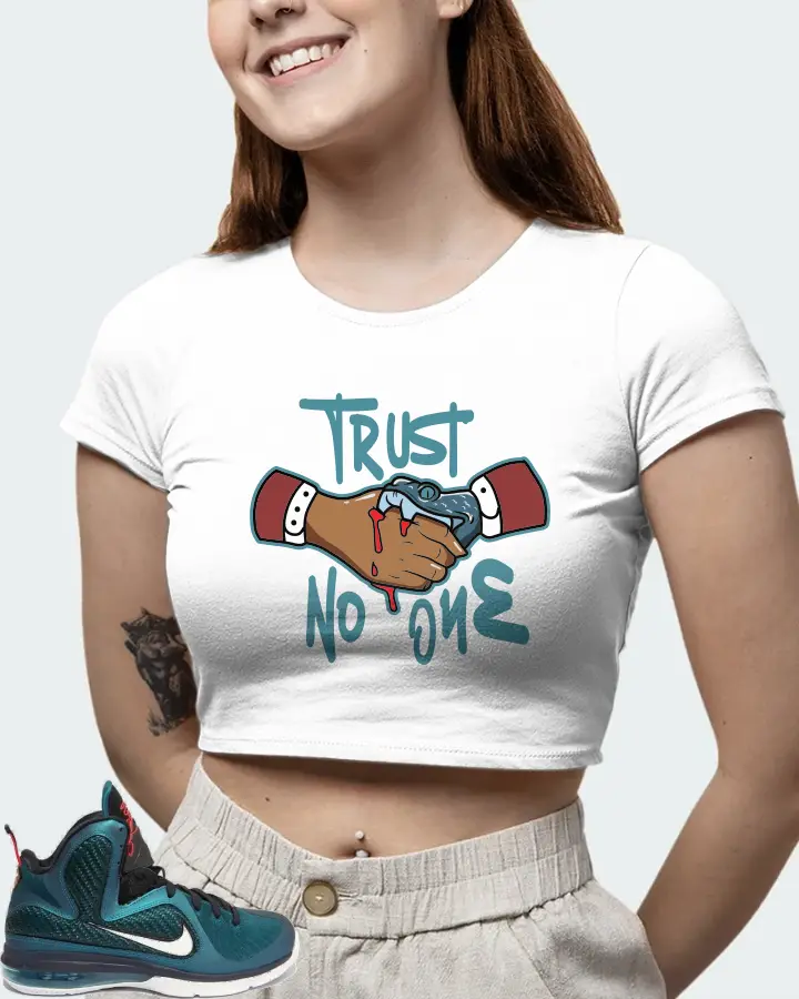 Nike LeBron 9 Sneaker Matching White Crop Top (Trust No One) - View 6