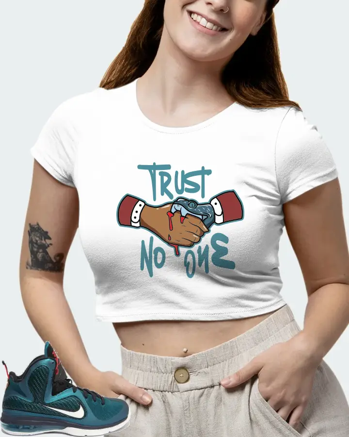 Nike LeBron 9 Sneaker Matching White Crop Top (Trust No One) - View 7