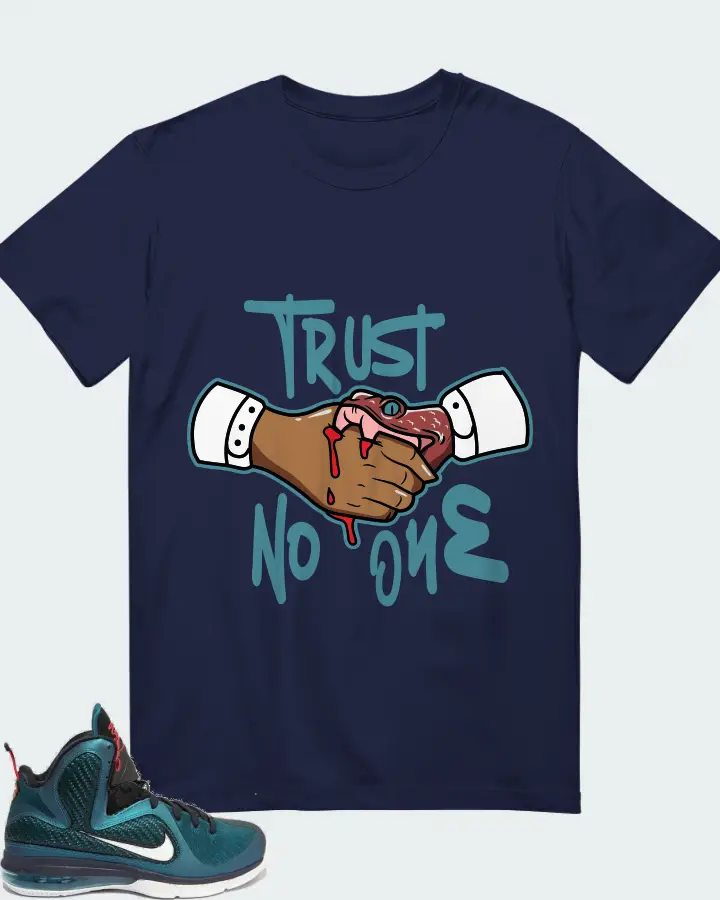 Nike LeBron 9 Sneaker Matching Navy Kid's T-Shirt - Trust No One