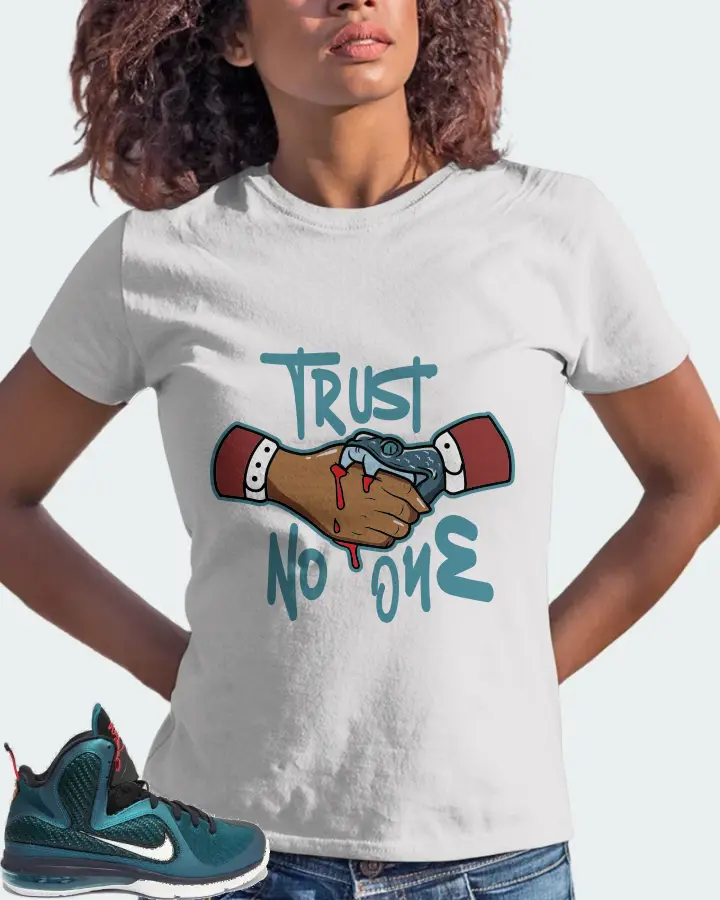 Nike LeBron 9 Sneaker Matching White T-Shirt (Trust No One) - View 3